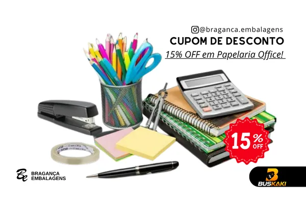 15% OFF em Papelaria Office! Organize sua rotina corporativa pagando menos.